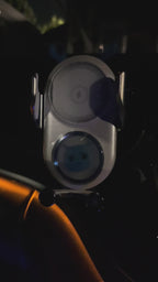 Cute Look Car Phone Holder with Auto-Motorized Clip, Decorative LED and Wireless Charging Function
